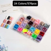 24 Colors 576 pcs /Set Press On Nails 24pcs/Color TF-003